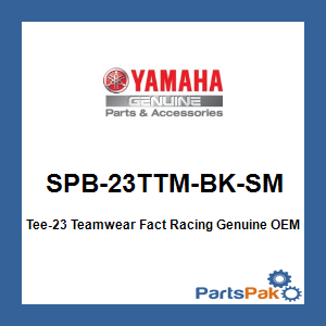 Yamaha SPB-23TTM-BK-SM Tee-23 Teamwear Fact Racing; SPB23TTMBKSM