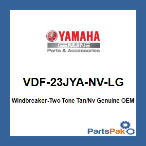 Yamaha VDF-23JYA-NV-LG Windbreaker-Two Tone Tan/Nv; VDF23JYANVLG