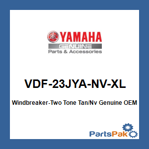 Yamaha VDF-23JYA-NV-XL Windbreaker-Two Tone Tan/Nv; VDF23JYANVXL