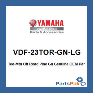 Yamaha VDF-23TOR-GN-LG Tee-Mtn Off Road Pine Gn; VDF23TORGNLG