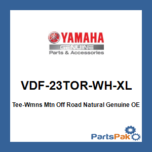 Yamaha VDF-23TOR-WH-XL Tee-Wmns Mtn Off Road Natural; VDF23TORWHXL