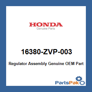 Honda 16380-ZVP-003 Regulator Assembly; 16380ZVP003