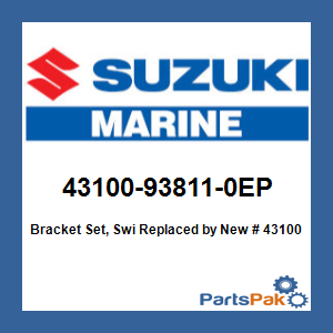 Suzuki 43100-93811-0EP Bracket Set, Swivel (Shadow Black Metallic); New # 43100-93814-0EP