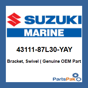 Suzuki 43111-87L30-YAY Bracket, Swivel (L) (Pearl Nebular Black)