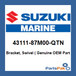 Suzuki 43111-87M00-QTN Bracket, Swivel (L) (Super Cool White)
