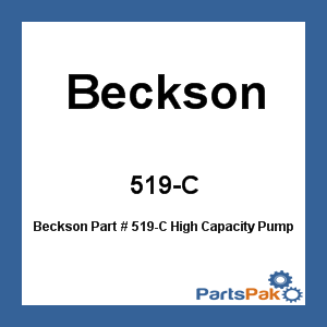 Beckson 519-C; High Capacity Pump