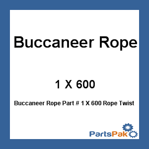 Buccaneer Rope 1 X 600; Rope Twisted Poly Yellow 108 Lb