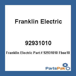 Franklin Electric 92931010; Fbse100S Self Priming Pump 115V