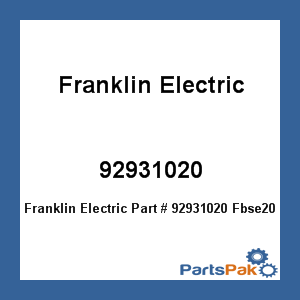 Franklin Electric 92931020; Fbse200S Pump 115/230V