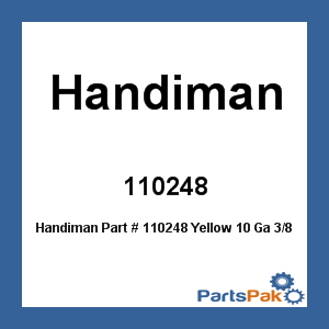 Handiman 110248; Yellow 10 Ga 3/8 Ring
