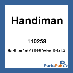 Handiman 110258; Yellow 10 Ga 1/2 Ring
