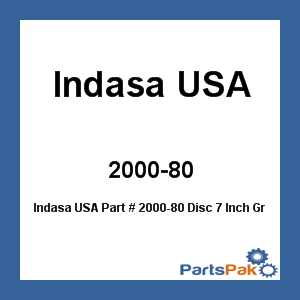 Indasa USA 2000-80; Disc 7 Inch Grinding 80G 25/Bx