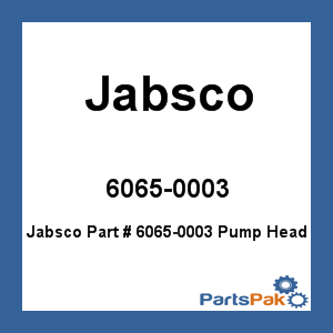 Jabsco 6065-0003; Pump Head