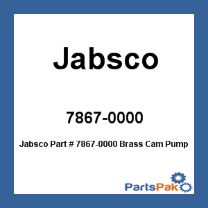 Jabsco 7867-0000; Brass Cam Pump