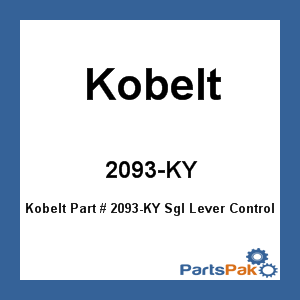Kobelt 2093-KY; Sgl Lever Control Remote