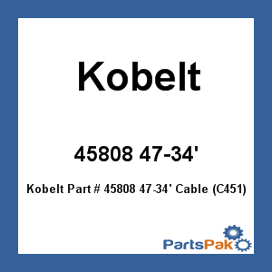 Kobelt 45808 47-34'; Cable (C451)