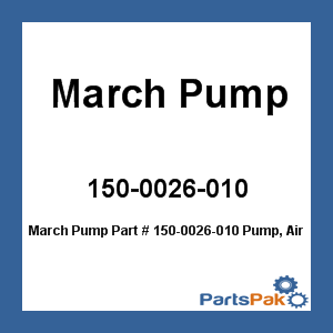 March Pump 150-0026-010; Pump, Air Cool,17 Gpm,1/60/1