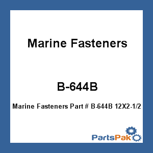 Marine Fasteners B-644B; 12X2-1/2 Oval Head Tapping Screw Phillips