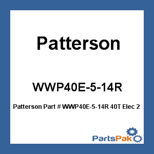 Patterson WWP40E-5-14R; 40T Elec 208V 5.0 HP Rt