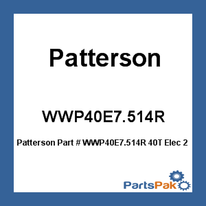Patterson WWP40E7.514R; 40T Elec 208V 7.5Hp Grt