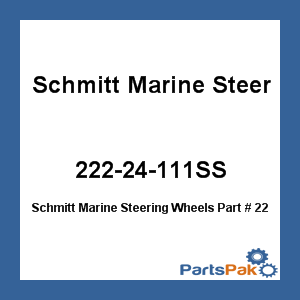 Schmitt Marine Steering Wheels 222-24-111SS; Spoke Wheel 3/4T 24 Inch