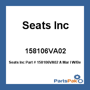 Seats Inc 158106VA02; A Mar I W/Belt/Arms Blue