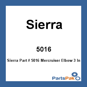 Sierra 5016; Mercruiser Elbow 3 Inch