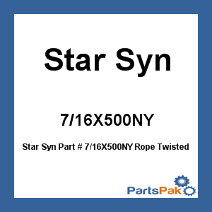 Star Syn 7/16X500NY; Rope Twisted Nylon 7/16X600