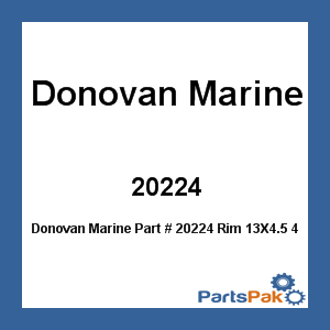 Donovan Marine 20224; Rim 13X4.5 4X4 Galvanized Spoke