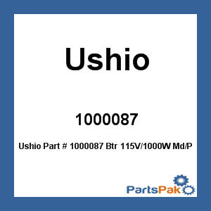Ushio 1000087; Btr 115V/1000W Md/Pr Blb