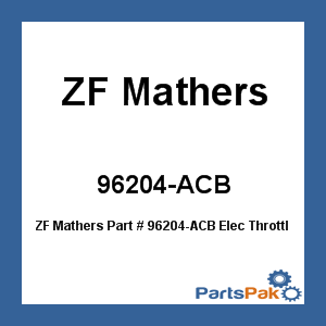 ZF Mathers 96204-ACB; Elec Throttle/Shft Clcom