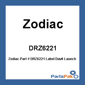 Zodiac DRZ6221; Label Davit Launch Instructions