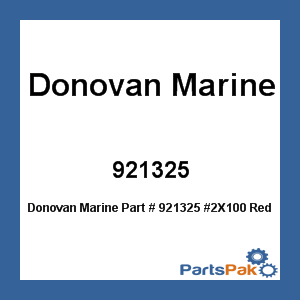 Donovan Marine 921325; #2X100 Red Starter Cable