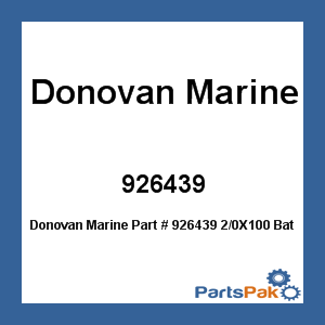 Donovan Marine 926439; 2/0X100 Battery Cable Bl