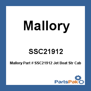 Mallory SSC21912; Jet Boat Str Cable 12 ft