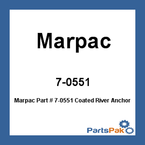 Marpac 50130; Coated River Anchor - 30Lbs