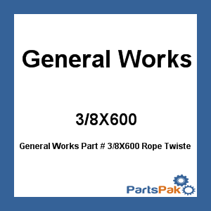 General Works 3/8X600; Rope Twisted Poly Black 17 Lb