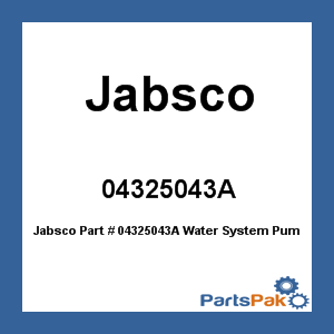 Jabsco 04325043A; Water System Pump 4.4 Gpm