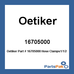 Oetiker 16705000; Hose Clamps1/1/2 inch -100/Bg