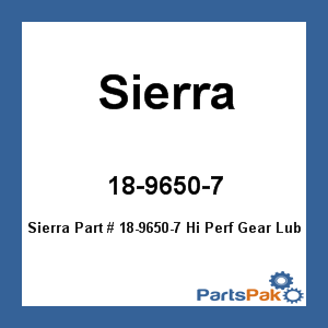Sierra 18-9650-7; Hi Perf Gear Lube - 55