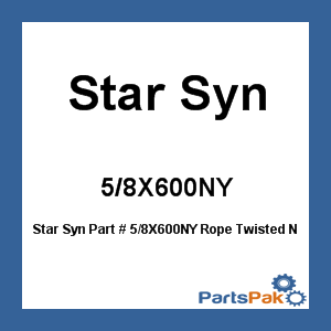 Star Syn 5/8X600NY; Rope Twisted Nylon 5/8X600