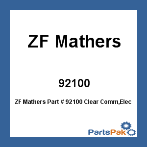 ZF Mathers 92100; Clear Comm,Elec Thr,Mech