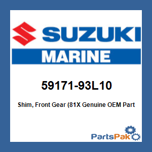 Suzuki 59171-93L10 Shim, Front Gear (81X; 59171-93L10-000