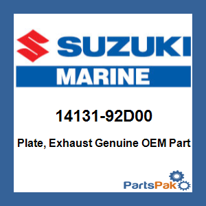 Suzuki 14131-92D00 Plate, Exhaust; 14131-92D00-000