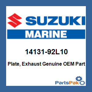 Suzuki 14131-92L10 Plate, Exhaust; 14131-92L10-000