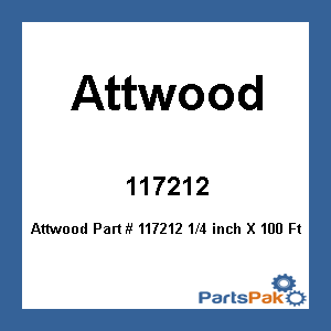 Attwood 117212; 1/4 inch X 100 Ft Hollow Braided Polypropylene Rope Line