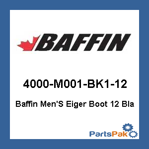Baffin 4000-M001-BK1-12; Eiger Boots Black Size 12