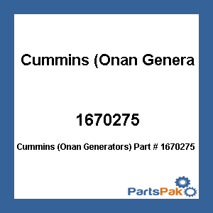 Cummins (Onan Generators) 1670275; Spark Plug