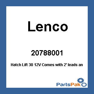 Lenco 20788001; Hatch Lift 30 Inch 12V