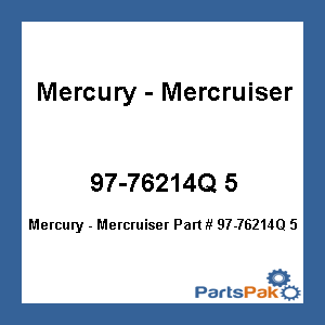 Quicksilver 97-76214Q 5; Anode Kit Outboard & Sterndrive Geacase Aluminum Replaces Mercury / Mercruiser
